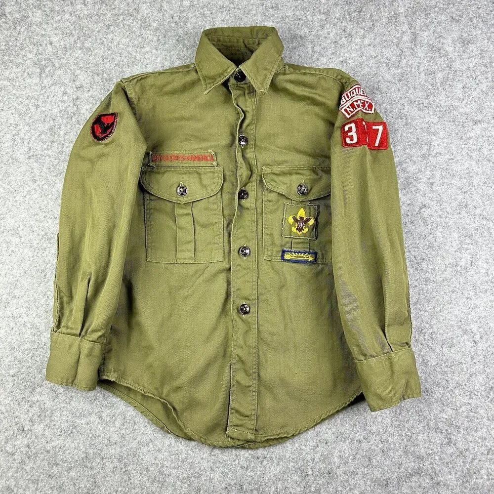 VTG BSA Boy Scouts of America Uniform Shirt Sanforized Boys 12 Regular 50s 60s* - Picture 2 of 13